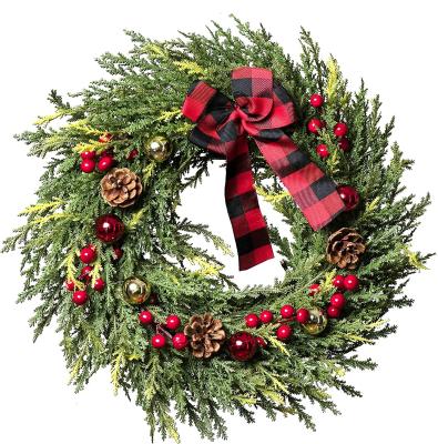 China China Supplier Durable High Quality Eucalyptus Artificial Christmas Wreath For Home Party for sale