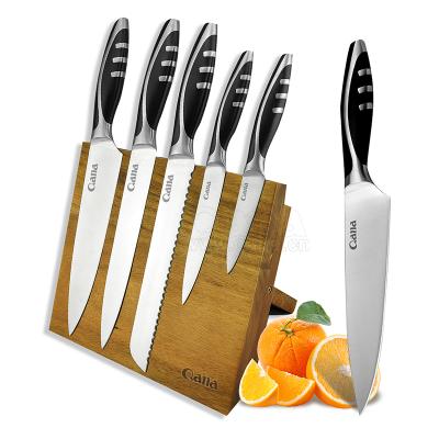 China Free Sample QANA Viable Factory Wholesale Damascus Kitchen Knife Set Japanese Stainless Steel Chef Cooking Knife With Scissors Peeler for sale