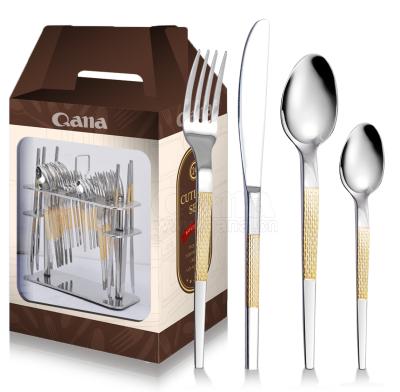 China QANA Viable Factory OEM China Manufacturer Wholesale Dinner Party Luxury Cutlery Set Stainless Steel Flatware Dinnerware Knife and Fork for sale