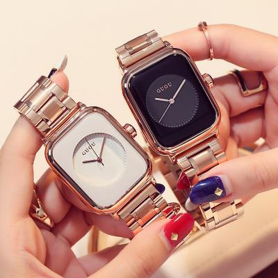 China Quartz Rectangle Relojes GUOU Steel Band Square Watch Women's Candy Square Dial Ladies No Scale Quartz Watch for sale