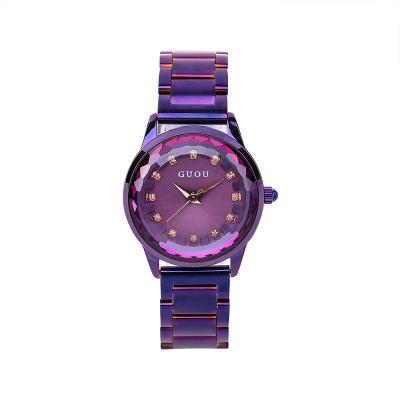 China Fashion trend women's starry leisure watch GUOU sky quartz steel band waterproof watch rhinestone for sale