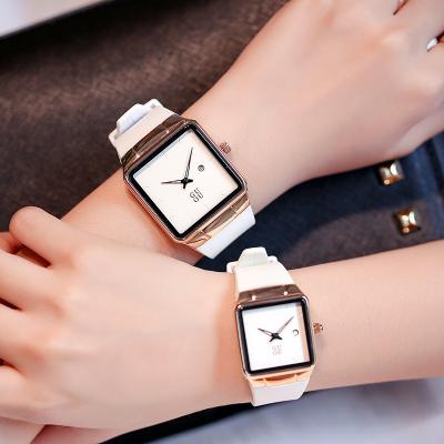 China Creativity GUOU sports waterproof simple silicone calendar square watch trend quartz couples watch unisex watch for sale