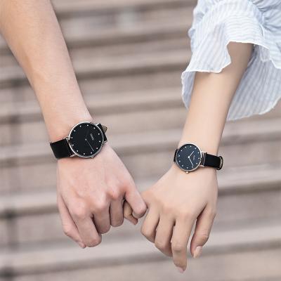 China Hot Sale Fashion GUOU Day/Date Quartz Couple Leather Belt Watch Simple Shell Pattern Dial Casual Unisex Watch for sale