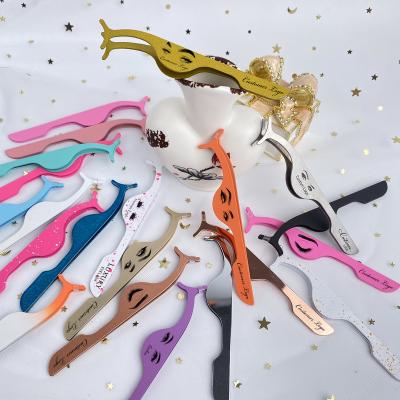 China Custom Non-specific Tweezers Volume Eyelash Tweezers Hair Removal Beauty Tool OEM Customized Logo Packing Material Color Eyelash Tweezers for sale