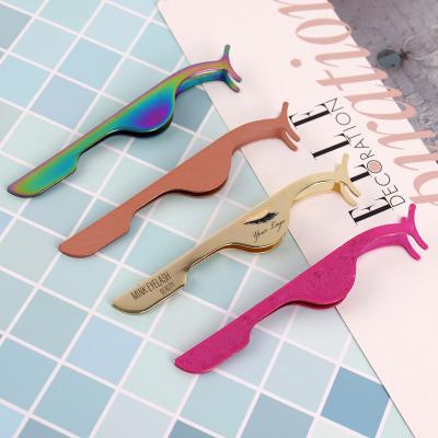 China Non-specific gold tweezers color chromatic Rose Gold false eyelash tweezers wholesale price stainless steel eyelash tweezers for eyelash for sale