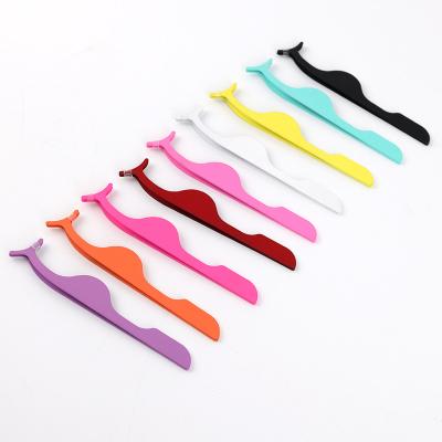 China Non-Specific Private Label Lash Extensions Tweezers Custom Logo Accessories Machine Lash Tweezers Color Metal Applicator Eyelash Tweezers for sale