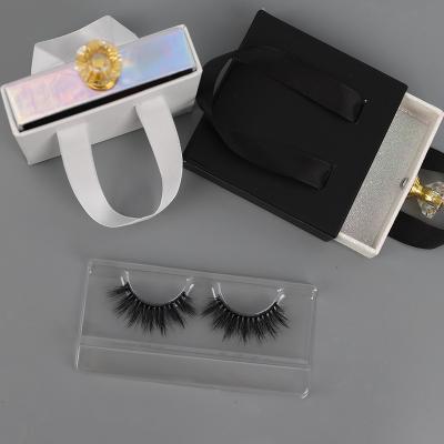 China Faux Silk 3d Mink Russian Lashes Winged Eyelash Extensions Double Density C Double Density Long Curl In Silk Lashes Russian Full Strip Lashes Pink Eyelash Box Logo for sale