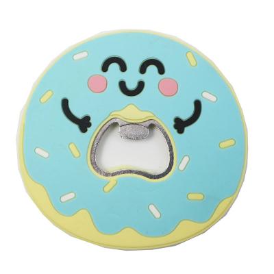 China Cute Viable PVC Donut Bottle Opener Round And Compact Multifunction Beer Bottle Opener for sale