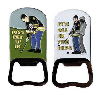 China Viable Personalized Funny Goft Enamel Bottle Opener for sale