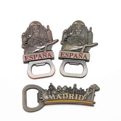 China Viable Custom Vintage 3D Logo Enamel Bulk Beer Bottle Opener Antique Silver Metal Bottle Opener for sale