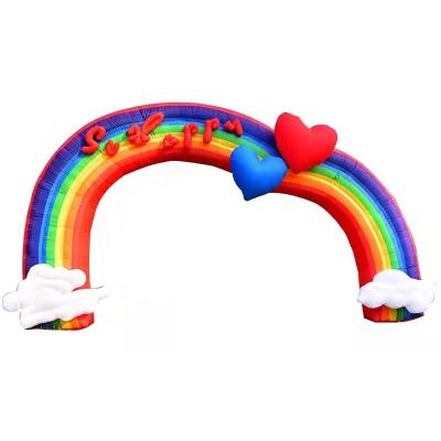 China Oxford And PVC Customized Colorful Love Heart Inflatable Arch For Sale for sale