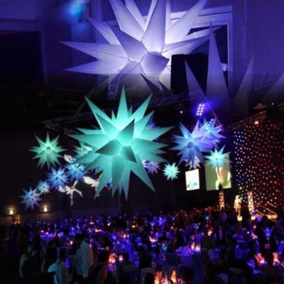 China Oxford or PVC with LED factory direct sales wedding party decoration hanging giant inflatable star balloon for sale