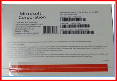 China Caja al por menor estándar auténtica R2 del 100% Windows Server 2012/Windows Server Datacenter 2012 R2 en venta