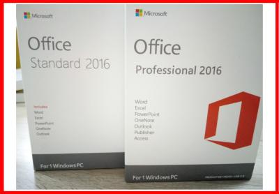 China Caja al por menor del profesional dominante auténtico de Microsoft Office 2016 con 3,0 USB en venta