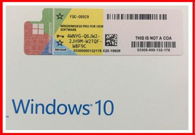 China Win10 Pro Genuine OEM Key 32 Bit 64 Bit Win 10 Professional COA Key Sticker for sale