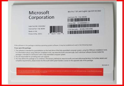 China Favorable llave del producto de 32 pedazos de las ventanas 7 auténticos/favorable versión completa del OEM 64bit sp1 de las ventanas 7 en venta