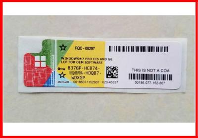China Versión del COA SP1 del pedazo del pedazo 64 del profesional 32 de Windows 7 de la llave del producto del profesional del triunfo 7 en venta