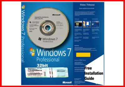 China Microsoft Windows 7 Pro Professional 32Bit 64Bit SP1 COA License Key & Hologram DVD Original for sale