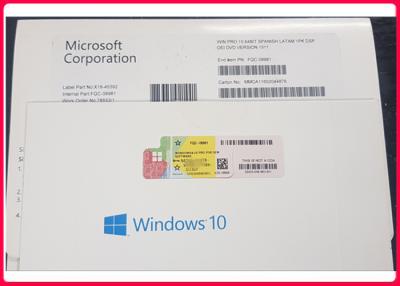 China Chave varejo 64Bit do produto de Versionwindows 10 do espanhol pro para o PC FQC - 08981 à venda