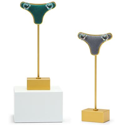 China Cheap High Quality Luxury Small Size Eco-friendly Jewelry Store Ox Horn Shape Metal Small Size Earrings Display Stands for sale