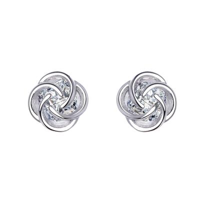 China Long Color Keeping S925 Sterling Silver Cheap Flower Zircon Fashion Spinning Earrings for sale