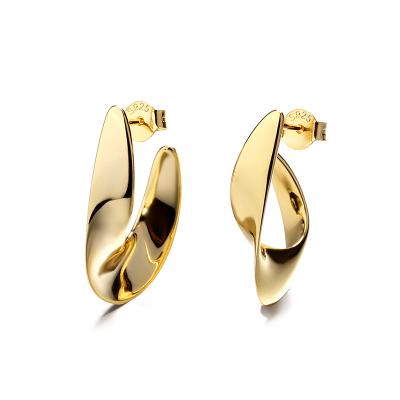 China Long Color Keeping Fashion S925 Exaggeration Ins Gold Metal Silver Earrings for sale