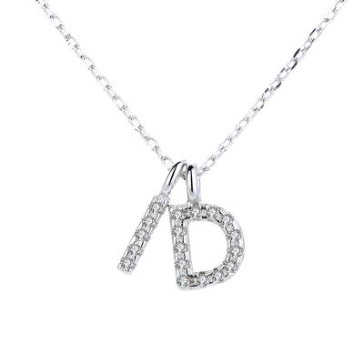 China Long Color Keeping S925 Sterling Silver Letter Style Fashion Korean Necklace English ID Necklace for sale