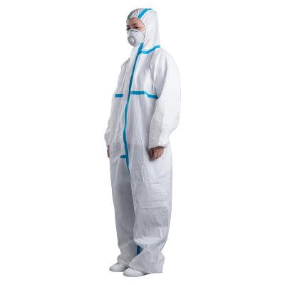 China Non Woven Chemical Personal Protective Isolate Germs Coverall Men And Women Safety Medical Disposable Coverall for sale