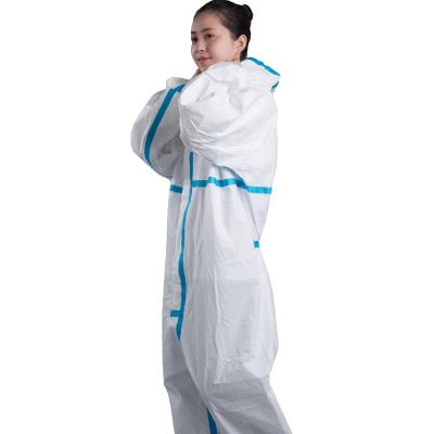 China Isolate Germs Non-Woven Non-Sterile Chemical Medical Disposable Protective Coverall Clothing for sale