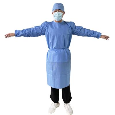 China Wholesale High Quality Disposable Blue PE 3Q Brand SMS Level 2 Surgical Physician Gowns for sale