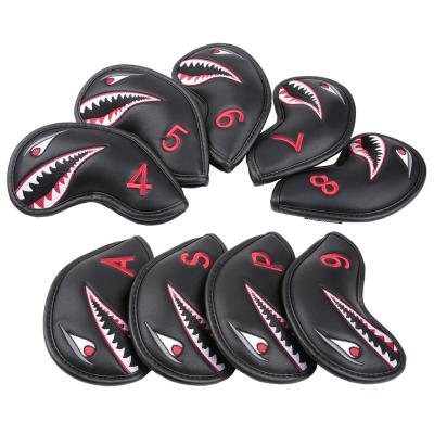 China Black Shark 9PCS/Set Golf Builder Iron Head Cover 4 Iron Cover 5 6 7 8 9 P S A Iron Cover Iron Cover for sale