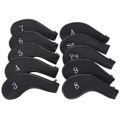 China Neoprene Golf Zipper Iron Headcover 3-9 PW Switch A10pcs / Neoprene Iron Cover Set 8 Colors for sale