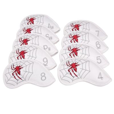 China White Spider 9PCS/Set Golf Builder Iron Head Cover 4 Iron Cover 5 6 7 8 9 P S A Iron Cover Iron Cover for sale