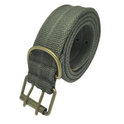 China BSCI Eco-Friendly Factory Customize Colorful Cotton Eyelets Fabric Webbing Belt With Double Steel Pin Buckle for sale