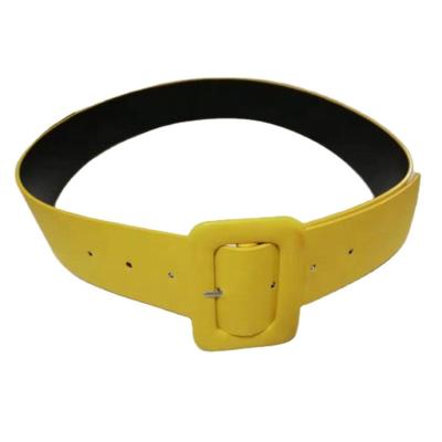 China Fashion belt factory direct sale women's yellow belt 5.8cm width, 105cm length for sale