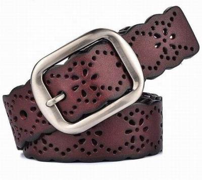 China Promotional gifts fashion exquisite leather custom ladies and girls wholesale slim belts for sale