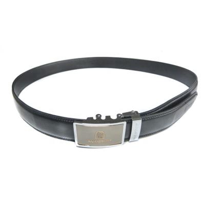 China Promotional Gifts Customized Logo Black Leather Premium Genuine Natural Stainless Steel Buckle Men's Belt Luxury With for sale