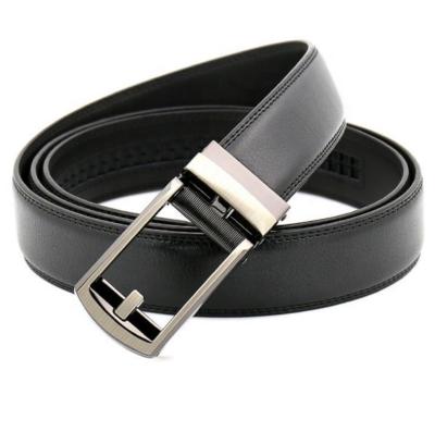 China Promotional Gifts High Quality Modern Style Ratchet Dress Genuine Leather Belt With Linxx Open Leather Buckle For Men for sale