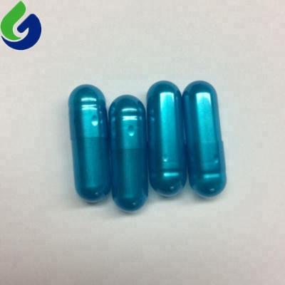 China Blue Metallic Pharmaceutical Grade Gelatin Capsule Pill Size 0 for sale