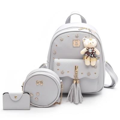 China 2019 waterproof made in china 3pcs luxury handbag manufacturer brand handbag lady backpack for sale