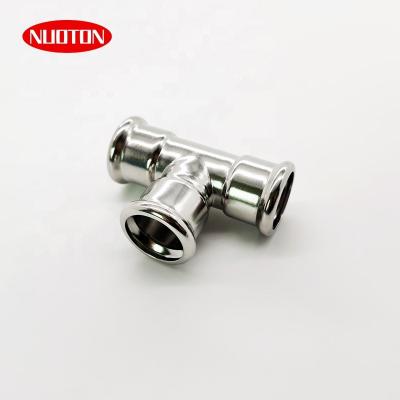 China SS316L Stainless Steel DVGW Press Tubing Pipe Fitting Tee M TYPE JIS Press Fittings for sale