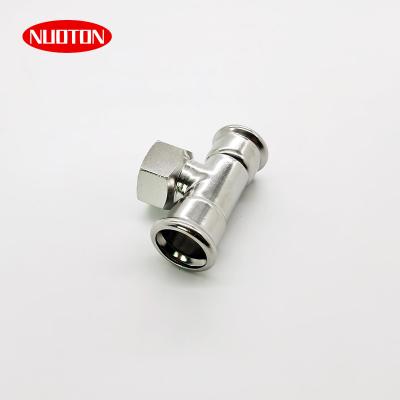 China SS316L Press Fittings M Type Propress Tee Male/Female Threaded End Plumbing Press Pipe Fittings for sale