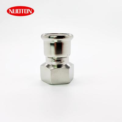 China SS316L Dvgw SS M Press Fitting Adapter with Female Thread Hose Press Fitting Hose Adapter for sale