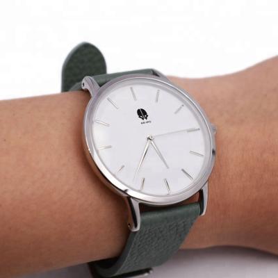 China Water Resistant 316L Stainless Steel Case Leather Strap Genuine Sapphire Glass Minimalist Watch for sale