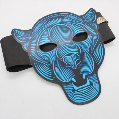 China Sound Activated Panther Mask Sound Activated Panther Mask EL Panel Halloween Fox Head Party Mask for sale