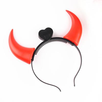 China Wholesale Custom Plastic Party Halloween Plastic Red Headband Led Devil for sale