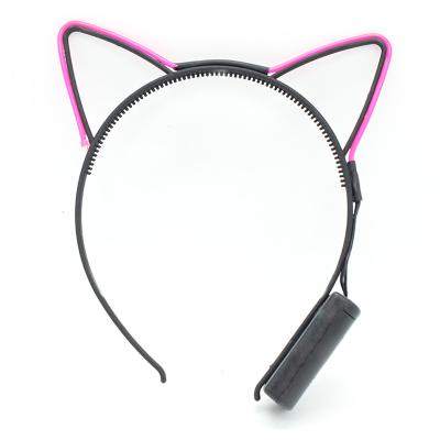 China Wholesale Custom Plastic Party Cat EL Wire Plastic Headband Led for sale