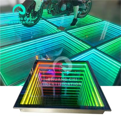 China Luxo interior led colorido espelho de vídeo palco iluminar telhas de piso de dança 10 vidro dc 12v ip67 à venda