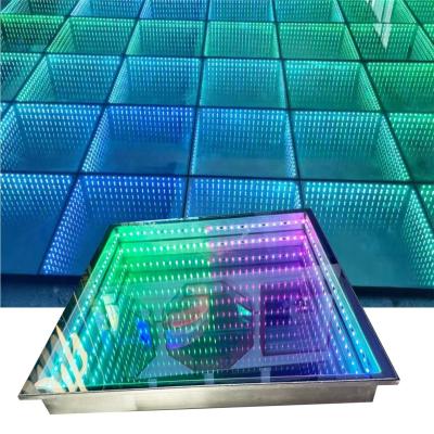 China Caja de acero inoxidable de vidrio endurecido DJ Party RGB Light Dance Floor en venta