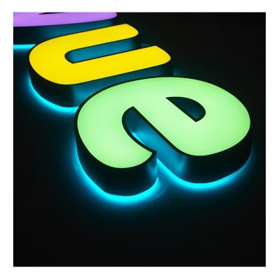 China Illuminated Back Lit Metal Led Letter Lights Sign Acrylic Stainless Steel Luminous Character for Display for sale